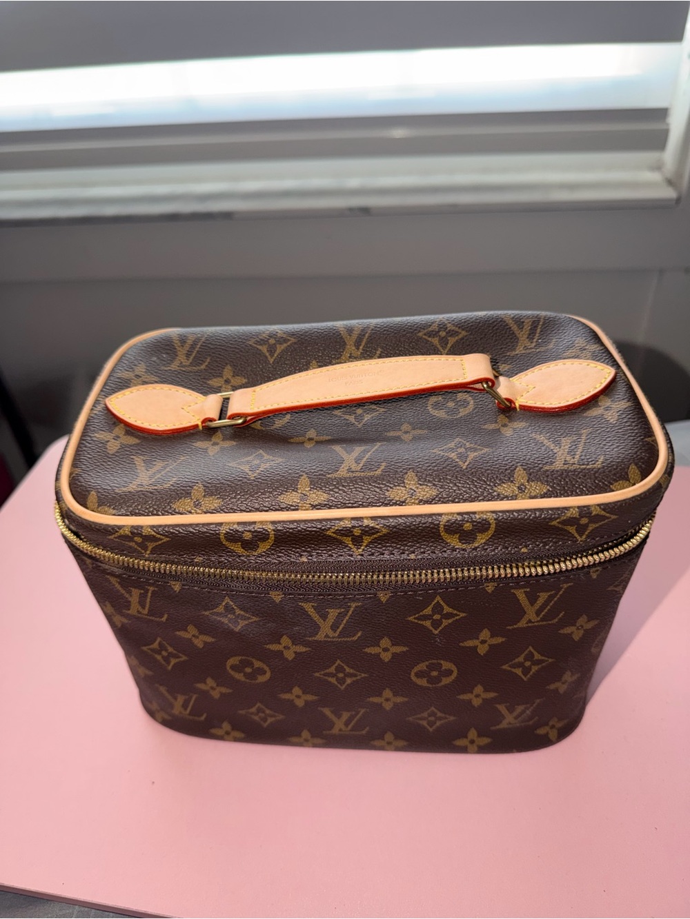 Louis Vuitton Monogram Cosmetic Case in Brown and Tan